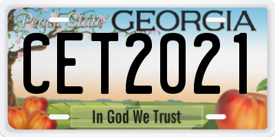GA license plate CET2021