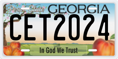 GA license plate CET2024