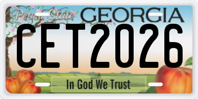 GA license plate CET2026