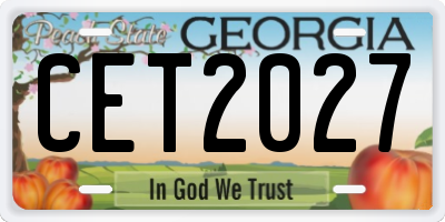 GA license plate CET2027