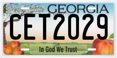 GA license plate CET2029