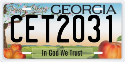 GA license plate CET2031