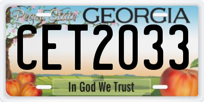 GA license plate CET2033
