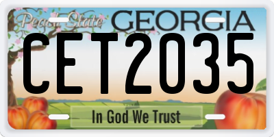 GA license plate CET2035