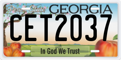 GA license plate CET2037