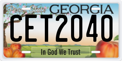 GA license plate CET2040
