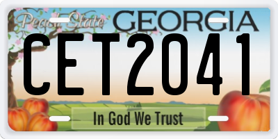 GA license plate CET2041