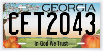 GA license plate CET2043