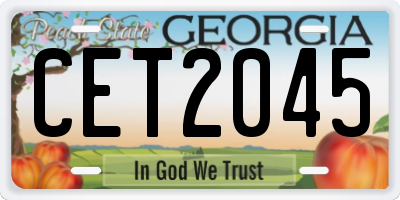 GA license plate CET2045