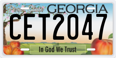 GA license plate CET2047