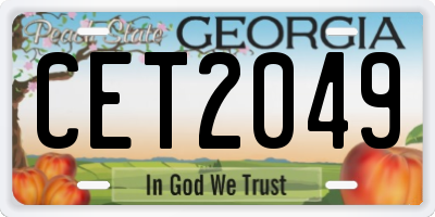 GA license plate CET2049