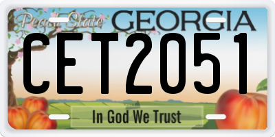 GA license plate CET2051