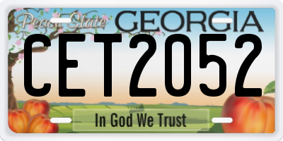 GA license plate CET2052