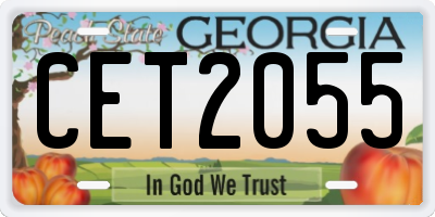 GA license plate CET2055