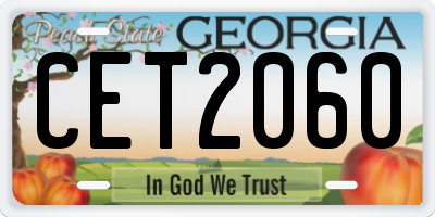 GA license plate CET2060