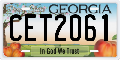GA license plate CET2061