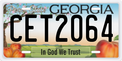 GA license plate CET2064