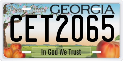 GA license plate CET2065