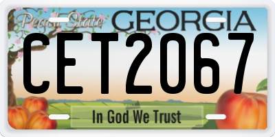 GA license plate CET2067