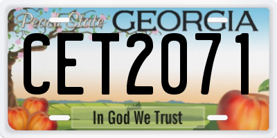 GA license plate CET2071