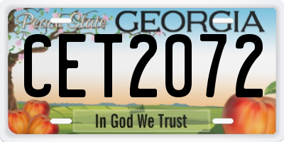 GA license plate CET2072