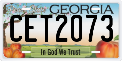 GA license plate CET2073