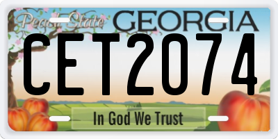 GA license plate CET2074