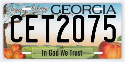 GA license plate CET2075
