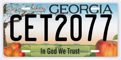 GA license plate CET2077