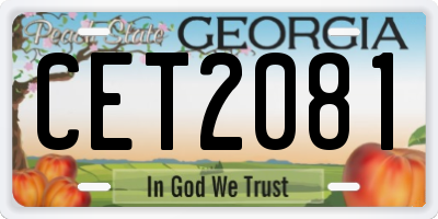 GA license plate CET2081