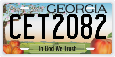 GA license plate CET2082