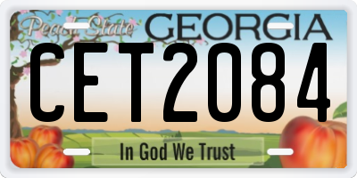 GA license plate CET2084