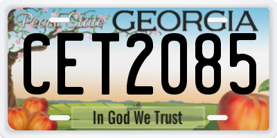GA license plate CET2085
