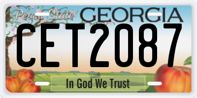 GA license plate CET2087