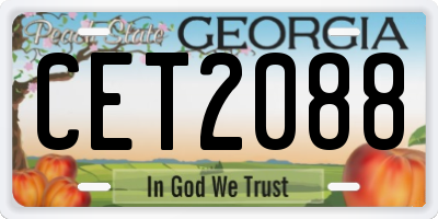GA license plate CET2088