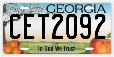 GA license plate CET2092