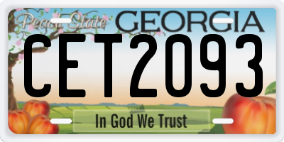 GA license plate CET2093