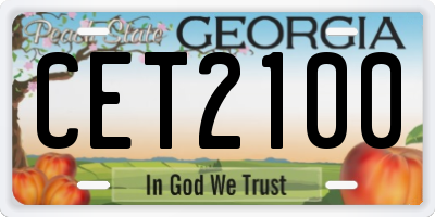 GA license plate CET2100