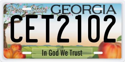 GA license plate CET2102