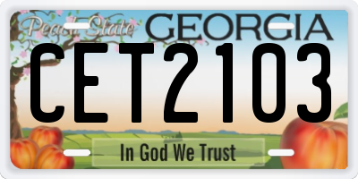 GA license plate CET2103