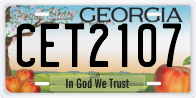 GA license plate CET2107