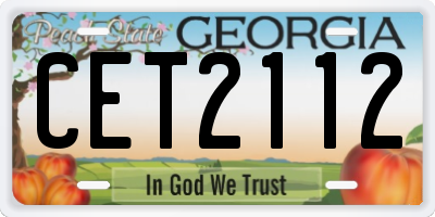 GA license plate CET2112
