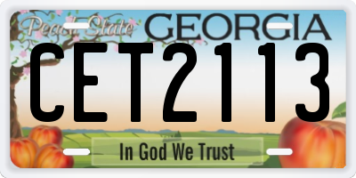 GA license plate CET2113
