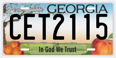 GA license plate CET2115