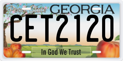 GA license plate CET2120