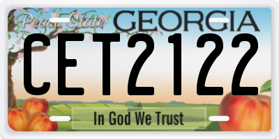 GA license plate CET2122