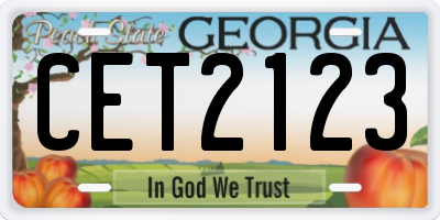 GA license plate CET2123
