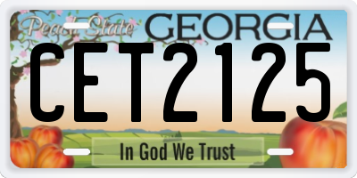 GA license plate CET2125