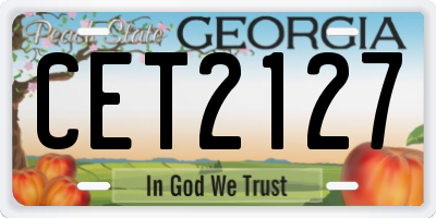 GA license plate CET2127