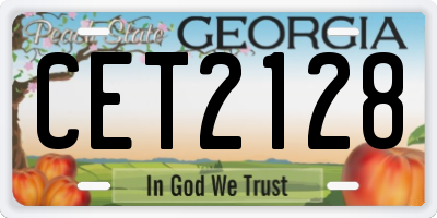 GA license plate CET2128